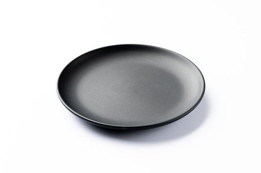 Black plate on white background