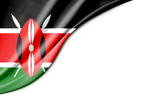 Bandera de Kenia. Ilustración 3d. con espacio de fondo en blanco para el texto. Vista de cerca. photo