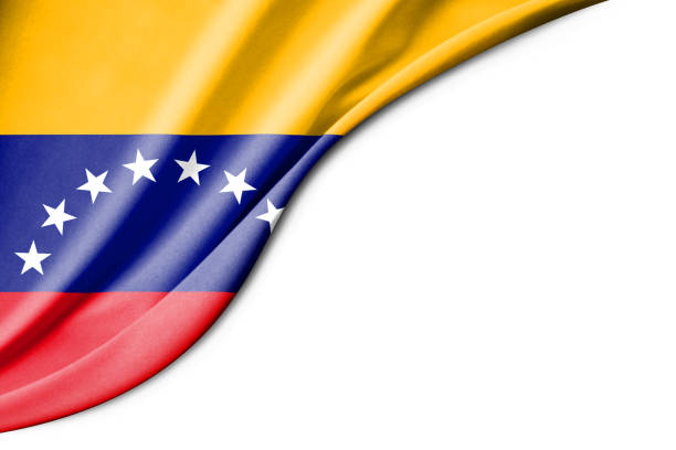 istock Venezuela flag. 3d illustration. with white background space for text. Close-up view. 1351011409