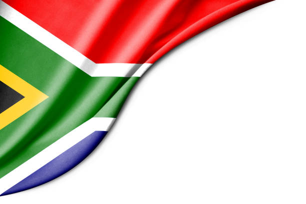 South Africa flag. 3d illustration. with white background space for text. Close-up view. South Africa flag. 3d illustration. with white background space for text. Close-up view. south africa flag stock pictures, royalty-free photos & images