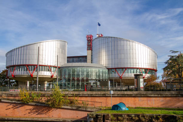 France, Strasbourg, European Court of Human Rights Strasbourg, France, October 31, 2021. The European Court of Human Rights is an international court established in 1959 by the Council of Europe with the mission of ensuring compliance with the commitments entered into by the States signatory to the European Convention human rights european court of human rights stock pictures, royalty-free photos & images