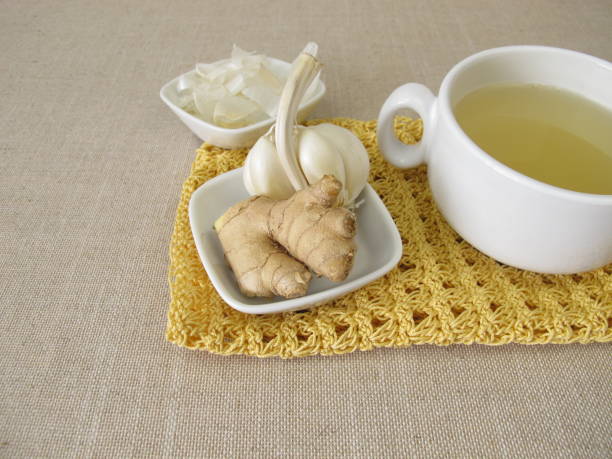 istock A cup of tea with garlic peel and ginger 1351012063