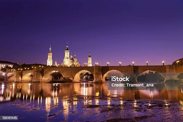 Roman Bridge Over Ebro River Stock Photo - Download Image Now - Basilica, Bridge - Built Structure, Cathedral