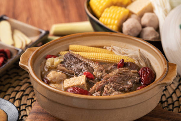 istock Delicious ginger duck hot pot in Taiwan. 1351016002