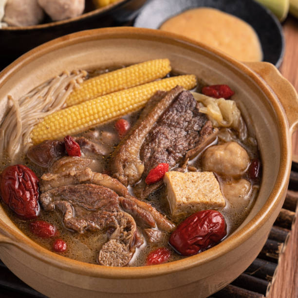istock Delicious ginger duck hot pot in Taiwan. 1351016037