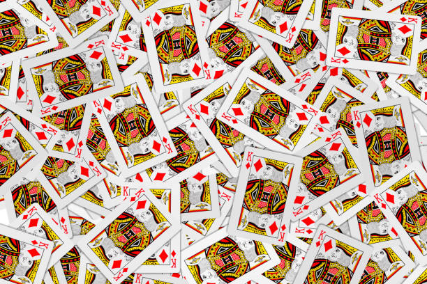 Playing Cards king diamond card suite and back white background mockup stock photo
