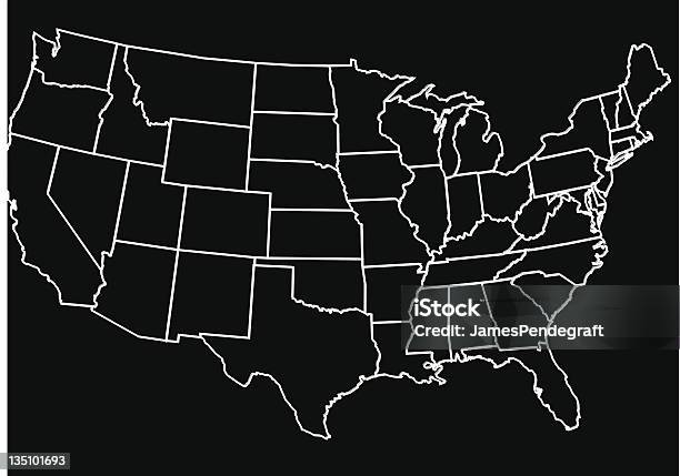 Vetores de Resumo Dos Estados Unidos e mais imagens de Contorno - Contorno, EUA, Ilustração e Pintura