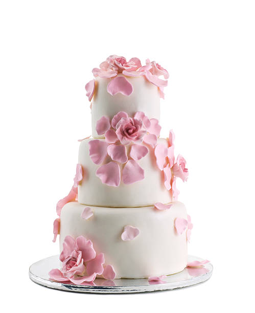 Wedding Cake Isolated On White Background Wedding Cake Isolated On White Background wedding cake stock pictures, royalty-free photos & images