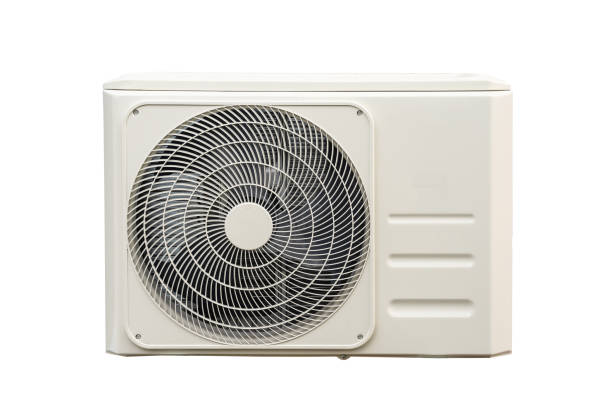 istock Condensing unit of air conditioning systems isolated on white with clipping path. 1351018728