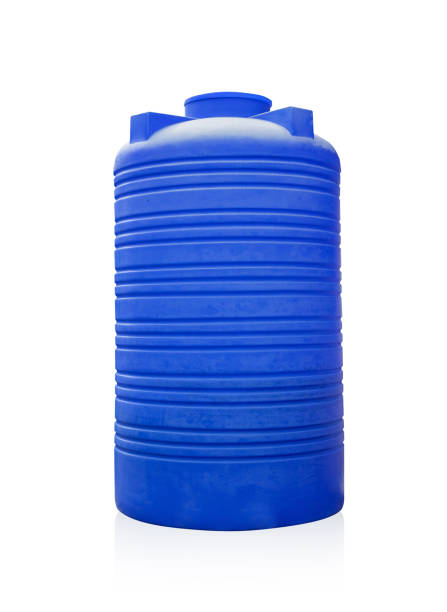 istock Blue plastic water tank isolated on white background. 1351018741