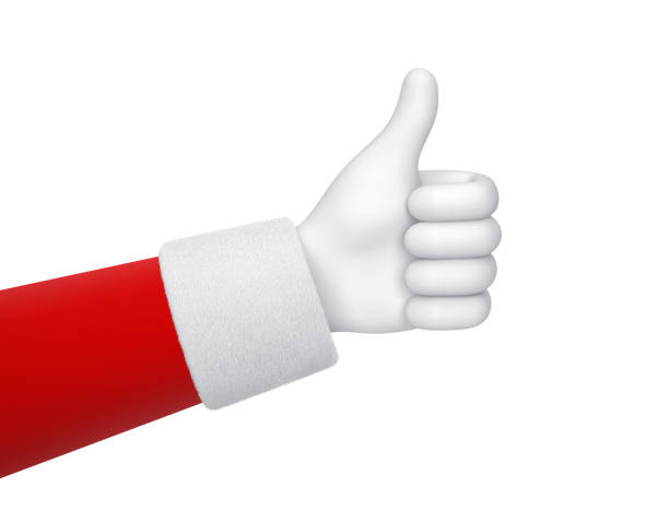 istock Santa Claus hand with thumb up isolated on white 1351023970
