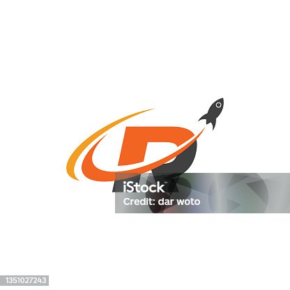 istock R Letter with Rocket Vector icon design 1351027243