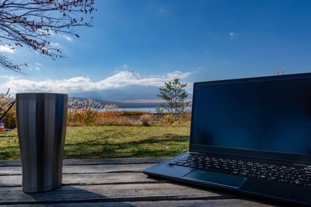 istock remote working at the foot of mount Fuji 1351030745