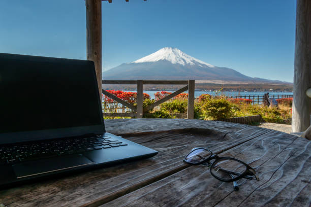 istock remote working at the foot of mount Fuji 1351030955
