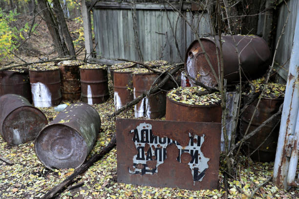 istock Toxic barrels in Chernobyl 1351034695