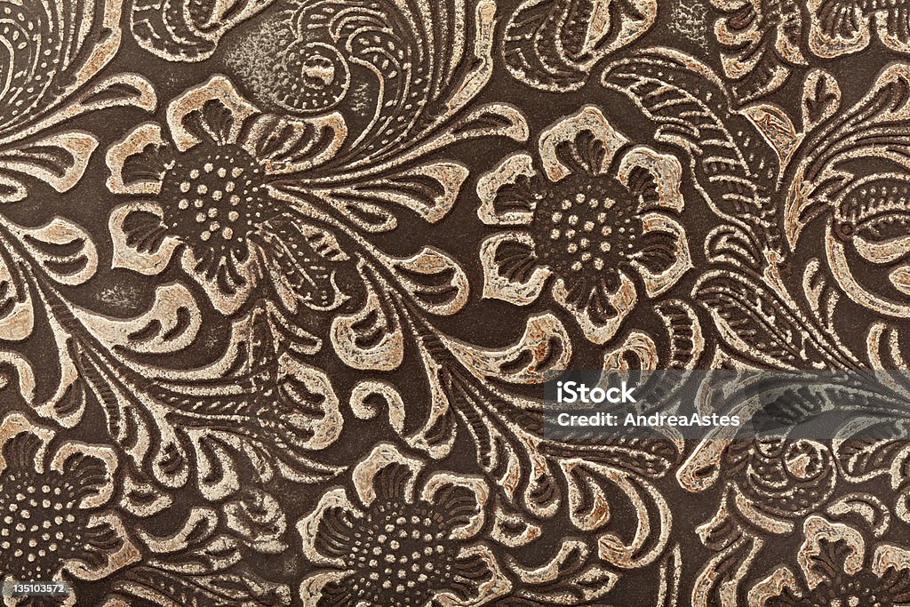 Motif floral fond en cuir - Photo de Brocart libre de droits