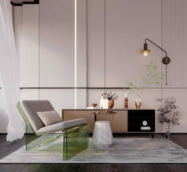 istock Sitting corner in beige tone. 1351036248