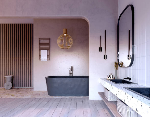 salle de bain moderne. - bathroom living room contemporary indoors photos et images de collection