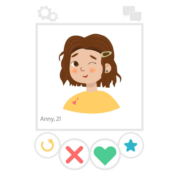 The girl on the app screen. Dating and dating The girl on the app screen. Dating and dating internet dating stock illustrations