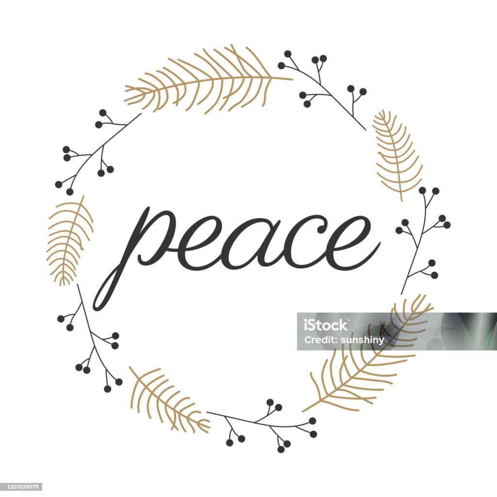 Peace In Calligraphy Peace Calligraphy Inscription On A White Background Vector Illustration ...
