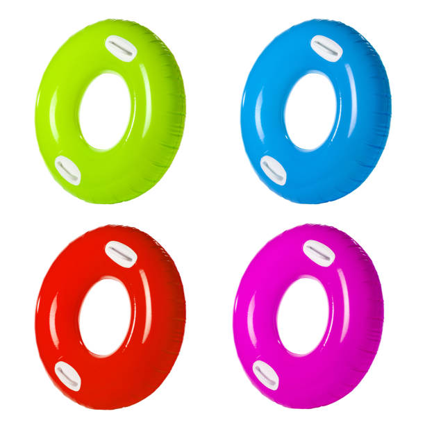 istock Set with bright inflatable rings on white background 1351039303