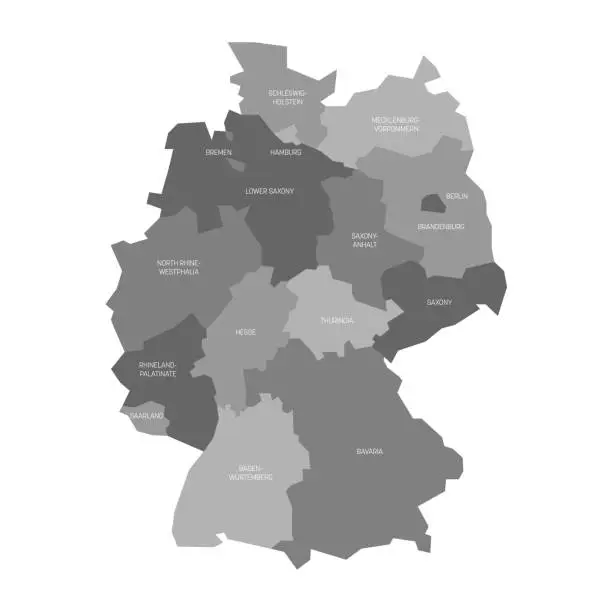 Vector illustration of Germany - map of states and city states