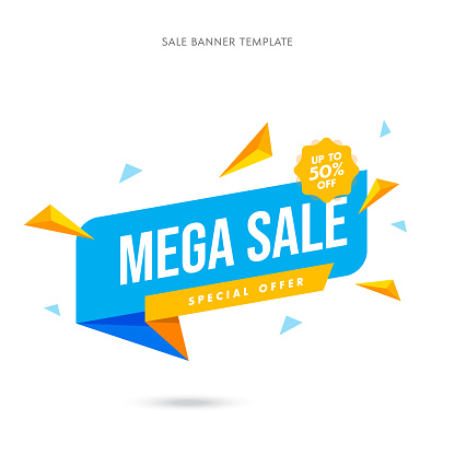 Sale abstract banner template design. Abstract shape sale banner.  Vector illustration. stock illustration