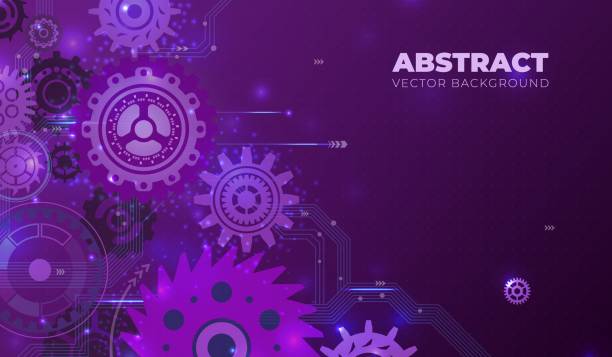 istock Gear background. Abstract cog gears mechanism, engine industry. Clock wheel, physical cogwheel. Digital technology, mechanics recent vector banner 1351045036