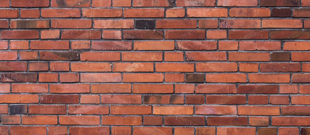 texture photo of old grunge red brick wall background