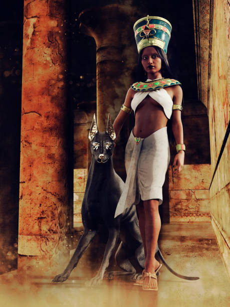istock Ancient Egyptian priestess in a temple 1351049495