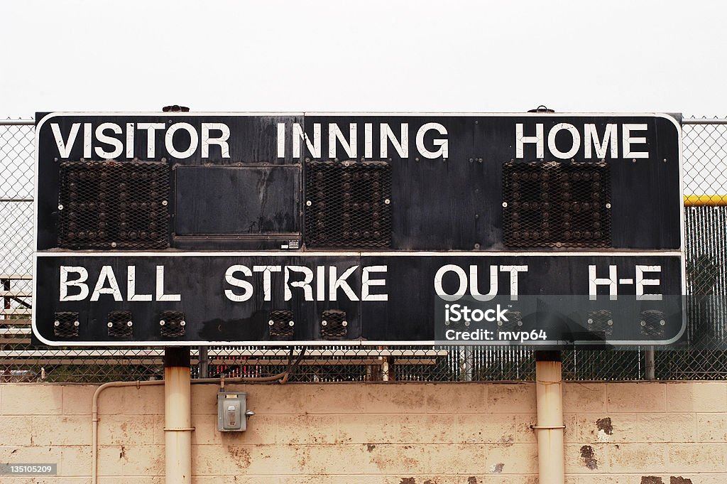 Uno scoreboard che non è la registrazione di una partita - Foto stock royalty-free di Baseball