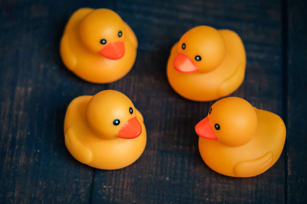 istock Cute little yellow duck. Rubber duck. 1351054056