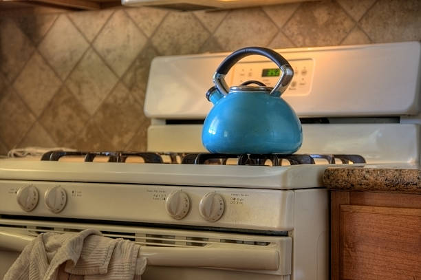 istock Steam kettle on the hob 135105629