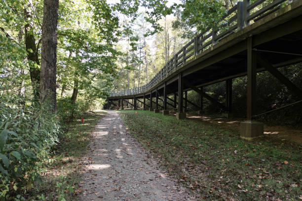 istock Elevated road and gravel path 1351059654