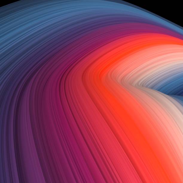 istock Minimalist wave design with colorful shapes and lines 1351061060