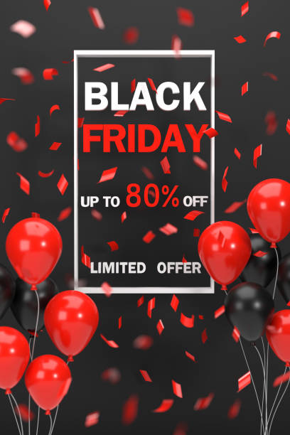 istock Black Friday shopping expo that includes balloons 1351061659