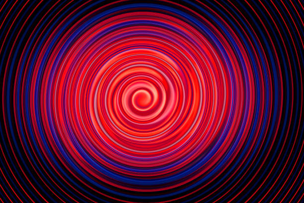 towards the center, color background - spectrum concentric three dimensional shape light imagens e fotografias de stock