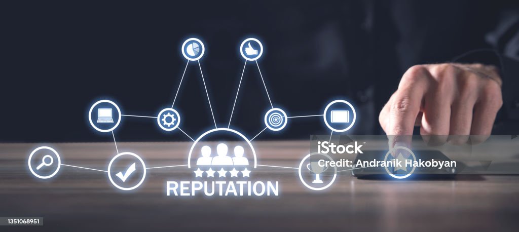 Concept of Reputation. Customer relationship. Business Adulation Stock Photo