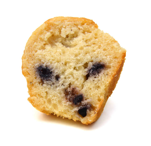 Fresh chocolate chip muffin close up.