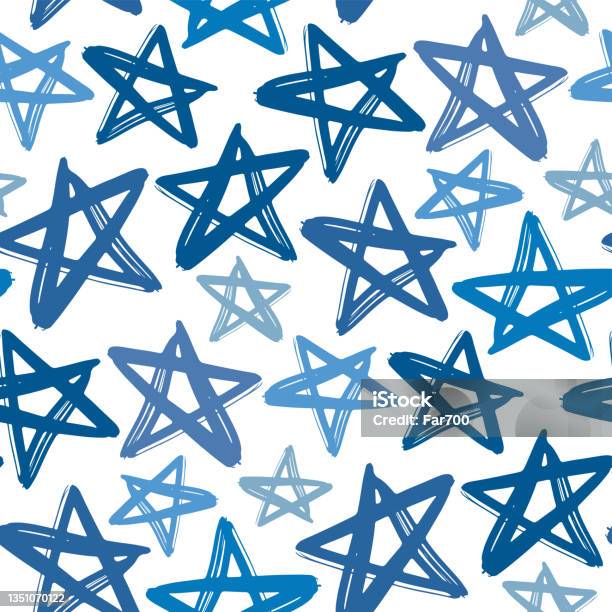 Pattern Star Blue Abstract Blue Ink Stars Isolated On White Background Cute Seamless Pattern ...