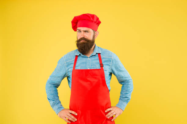 istock Bearded man chef Catering Service restaurant provide customizable menu 1351071217