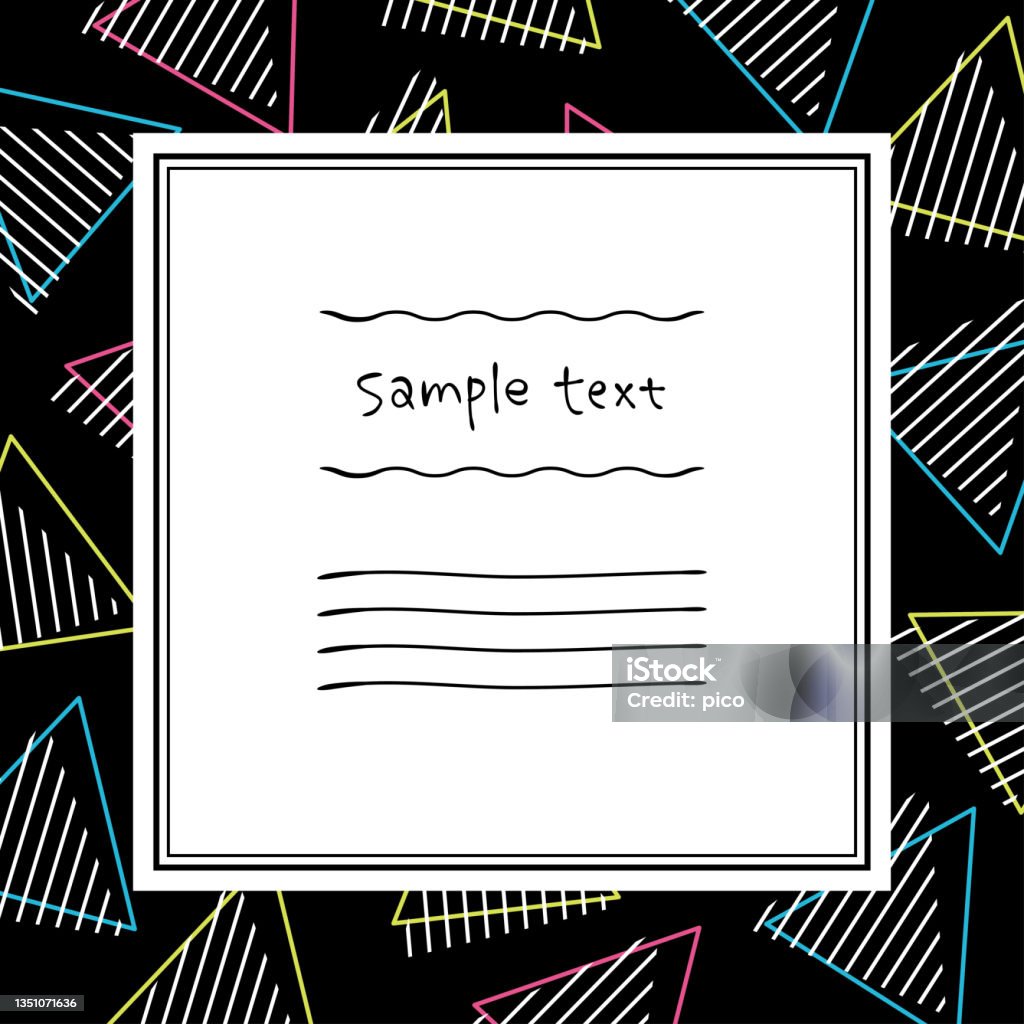Stylish Triangle Pattern Frame Stock Illustration - Download Image Now ...