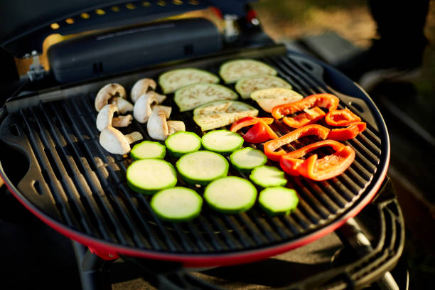 istock Roasting vegetables on the barbecue gas grill 1351074307