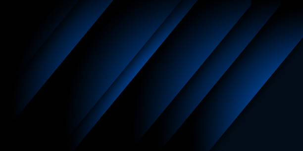 istock High contrast blue and dark black glossy stripes. Abstract technology graphic banner design 1351076238