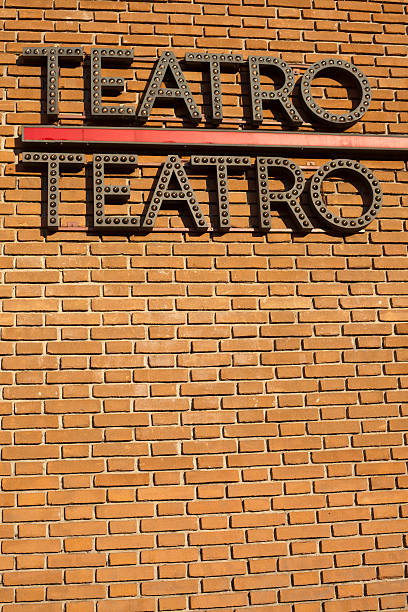 Brick Wall With The Word Teatro
