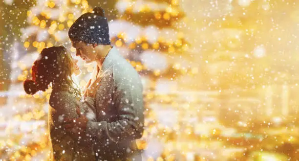 Photo of christmas - a couple celebrates together at the christmas market