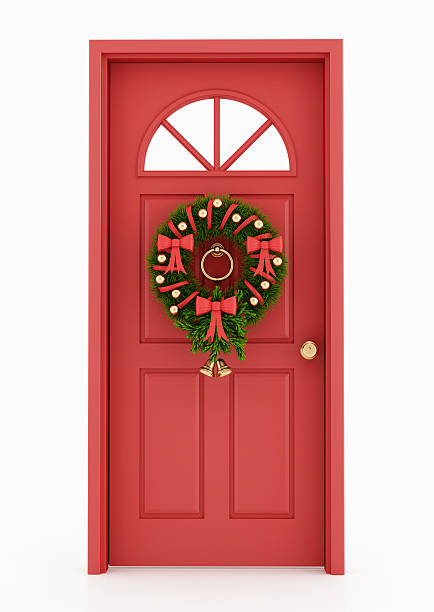 istock entrance door with christmas wreath 135108537