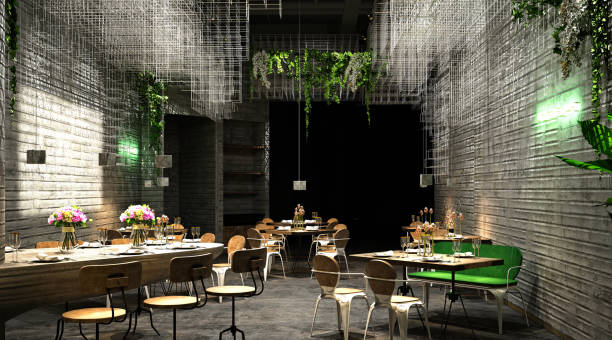 istock 3d render of restaurant bar and cafe interior 1351088967
