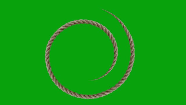 Spiral rope motion graphics with green screen background