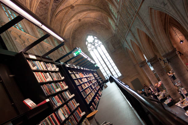 istock Library set up in a church 1351093590